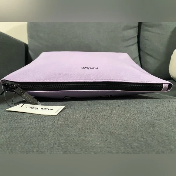 NWT Marc Tetro White Westie Dog Print & Purple Hydrangea Flowers Bag - Picture 7 of 13